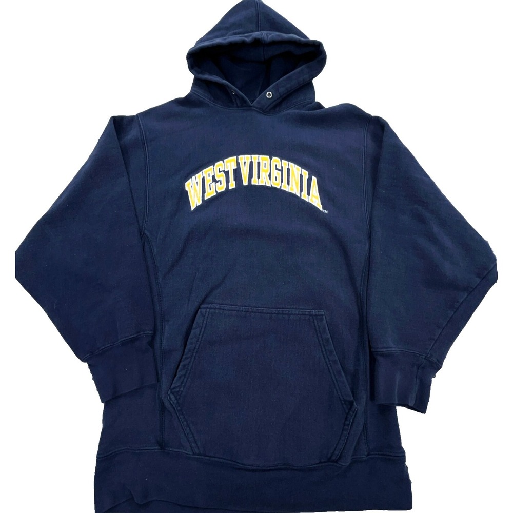 Vintage West Virginia Mountaineers Hoodie Men Small Sweatshirt WVU Arch Logo JJ*